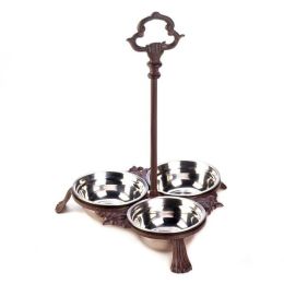 Accent Plus Cast Iron Pet Bowls With Handle