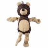 Bone Dry Bear With Squeaker Burlap Pet Toy