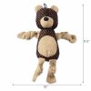 Bone Dry Bear With Squeaker Burlap Pet Toy